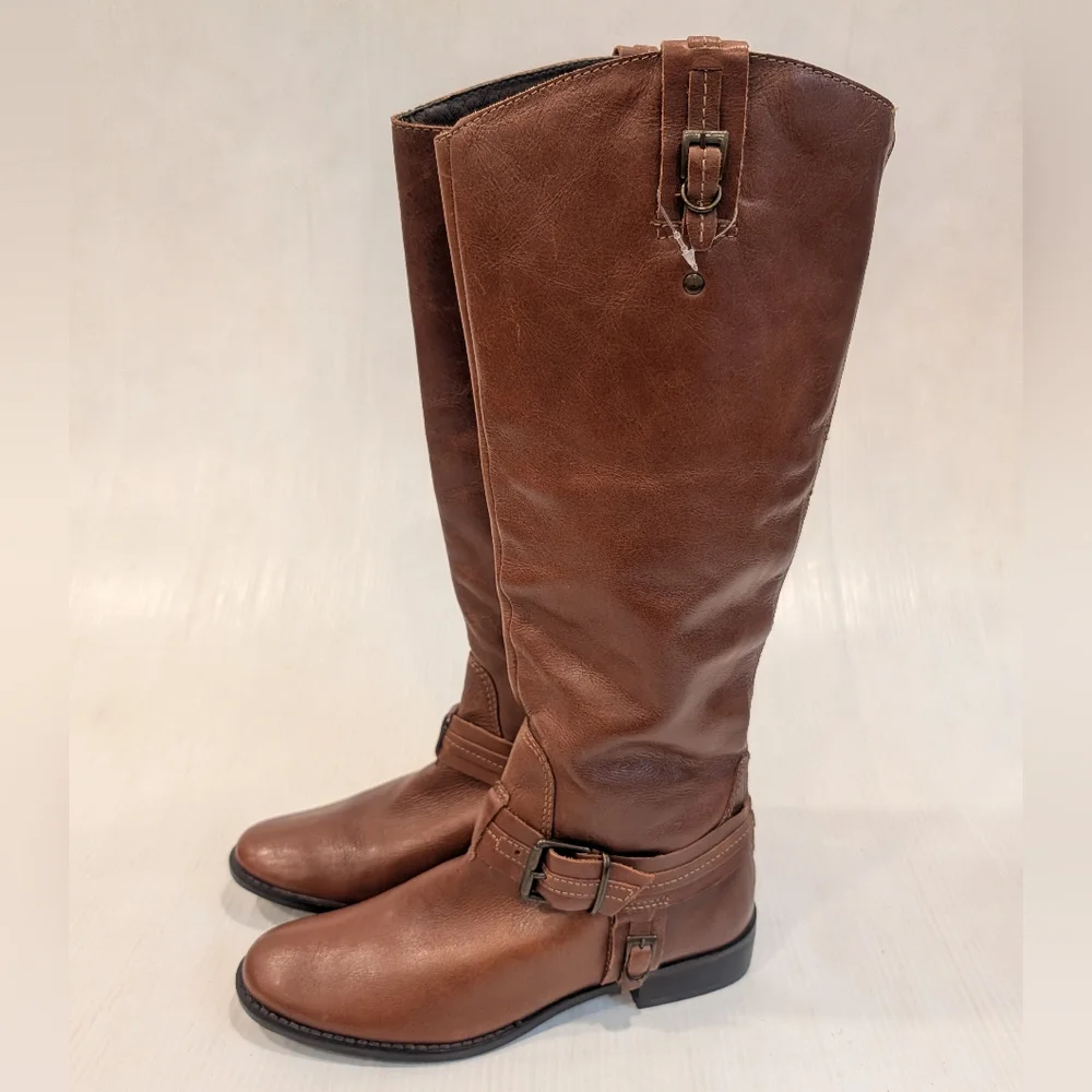 MATISSE Flashback Women's Brown Leather Tall Knee High Riding Boots Size 7.5